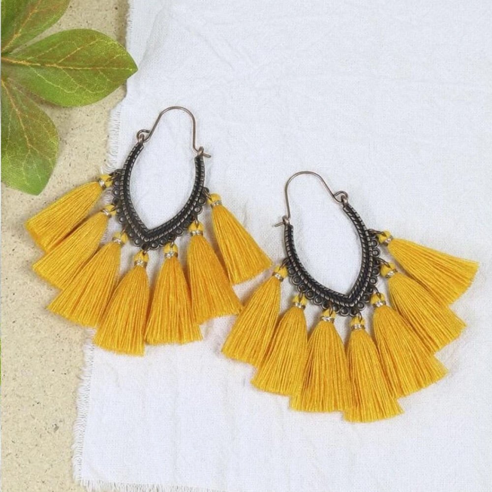 Yelow Antique Bronze Earrings